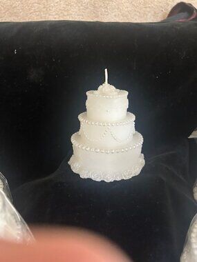 7-5" White Wedding Candle Cake Topper/Table Decoration, new with packaging